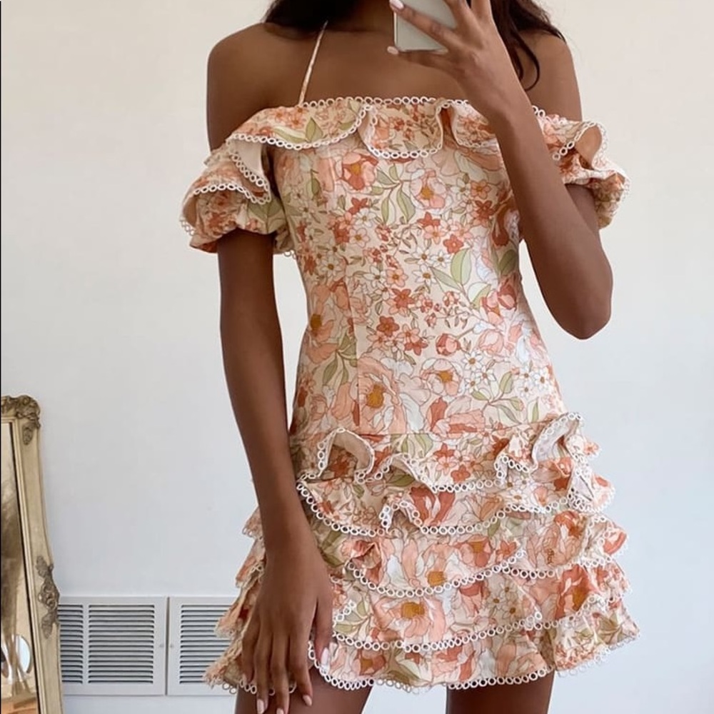 Floral off the shoulder dress - LULUS (BRAND NEW)